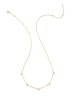 Audrey 14k Yellow Gold Strand Necklace In White Diamond -Kendra Scott kendra scott audrey strand necklace 14k yellow gold wt diamond 01