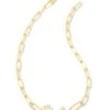 Barbie™ X Kendra Scott Gold Link And Chain Necklace In Pink Crystal -Kendra Scott kendra scott barbie link and chain necklace gold pink crystal 01