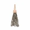 Beaded Rose Gold Tassel Charm In Brown Pyrite -Kendra Scott kendra scott beaded tassel pyrite charm rose gold 00 lg