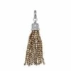 Beaded Vintage Silver Tassel Charm In Brown Pyrite -Kendra Scott kendra scott beaded tassel pyrite charm vintage silver 00 lg