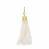 Beaded Gold Tassel Charm In Ivory Pearl -Kendra Scott kendra scott beaded tassel white charm gold 00 lg