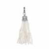 Beaded Vintage Silver Tassel Charm In Ivory Pearl 1 Beaded Vintage Silver Tassel Charm In Ivory Pearl -Kendra Scott kendra scott beaded tassel white charm vintage silver 00 lg