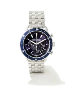 Beck Stainless Steel 44mm Chronograph Watch In Blue