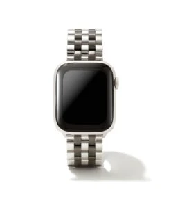 Beck 5 Link Watch Band In Two Tone Gunmetal Stainless Steel