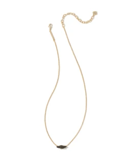 Bridgete Gold Pendant Necklace In Black Drusy -Kendra Scott kendra scott bridgete necklace gold black drusy 01 lg