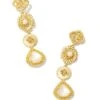Brielle Gold Linear Drop Earrings In Ivory Mother-of-Pearl -Kendra Scott kendra scott brielle linear drop earrings gold ivory MOP 00
