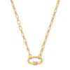 Bristol 18k Gold Vermeil Link Necklace In White Sapphire -Kendra Scott kendra scott bristol link necklace 18k yellow gold vermeil white sapphire 00 lg