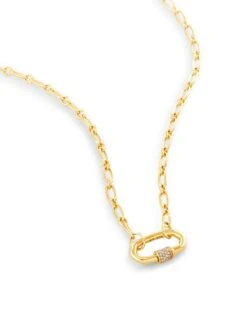 Bristol 18k Gold Vermeil Link Necklace In White Sapphire -Kendra Scott kendra scott bristol link necklace 18k yellow gold vermeil white sapphire 02 lg
