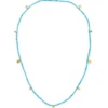 Britt Vintage Gold Convertible Stretch Necklace In Variegated Turquoise Magnesite