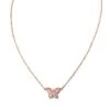 Butterfly 14k Rose Gold Pendant Necklace In Pink Sapphire -Kendra Scott kendra scott butterfly pendant necklace 14k rose gold pink sapphire 01