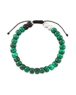 Cade Oxidized Sterling Silver Beaded Bracelet In Verde Mix
