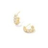 Cailin Gold Crystal Huggie Earrings In White Crystal -Kendra Scott kendra scott cailin crystal huggie earrings gold white cz 00