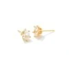 Cailin Gold Crystal Stud Earrings In White Crystal