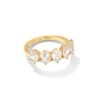 Cailin Gold Crystal Band Ring In White Crystal -Kendra Scott kendra scott caillin crystal band ring gold white cz 00
