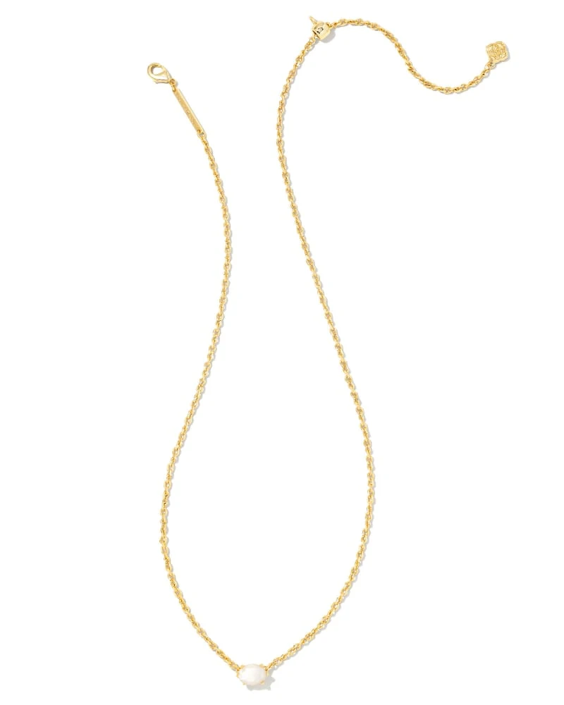 Cailin Gold Pendant Necklace In Ivory Mother-of-Pearl 4 Cailin Gold Pendant Necklace In Ivory Mother-of-Pearl - Image 2