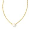 Cailin Gold Pendant Necklace In Ivory Mother-of-Pearl