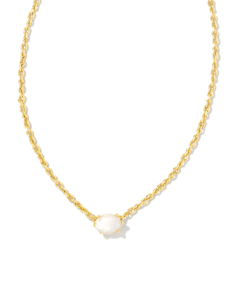 Cailin Gold Pendant Necklace In Ivory Mother-of-Pearl 3 Cailin Gold Pendant Necklace In Ivory Mother-of-Pearl