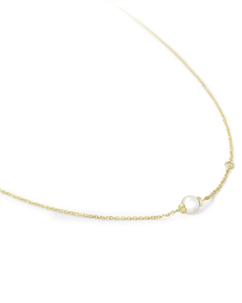 Cathleen 14k Yellow Gold Pendant Necklace In Pearl 6 Cathleen 14k Yellow Gold Pendant Necklace In Pearl - Image 4