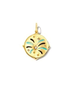 Celebration 18k Yellow Gold Vermeil Charm In White Sapphire