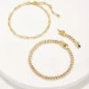 Courtney Gold Paperclip Bracelet Set Of 2 In White Crystal -Kendra Scott kendra scott courtney paperclip bracelet set gold white crystal 00