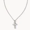 Cross Pendant Necklace In Silver -Kendra Scott kendra scott cross pendant necklace rhodium 00