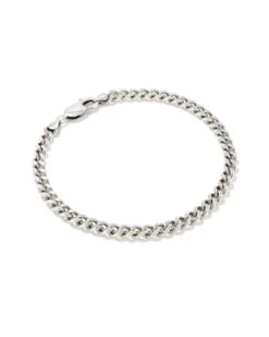 Curb Chain Bracelet In Oxidized Sterling Silver