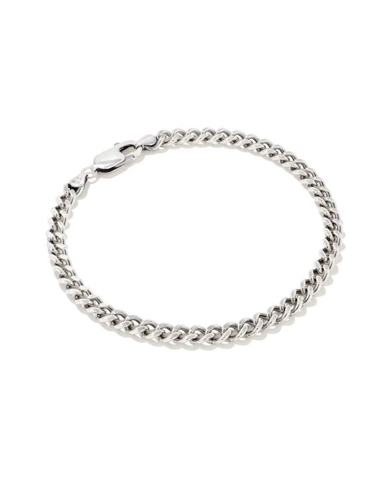 Curb Chain Bracelet In Oxidized Sterling Silver 3 Curb Chain Bracelet In Oxidized Sterling Silver
