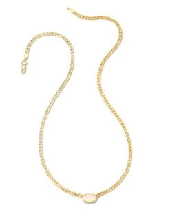 Fern 18k Gold Vermeil Curb Chain Necklace In Rainbow Moonstone 7 Fern 18k Gold Vermeil Curb Chain Necklace In Rainbow Moonstone -Kendra Scott kendra scott curb chain necklace 18k gold vermeil rainbow moonstone 01
