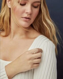 Dani 14k Yellow Gold Open Ring In White Diamond -Kendra Scott kendra scott dani open ring 14k yellow gold wt diamond 03 lg