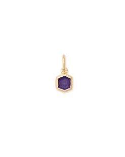 Davie 18k Gold Vermeil Charm In Blue Iolite