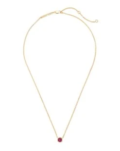 Davie 18k Gold Vermeil Pendant Necklace In Ruby -Kendra Scott kendra scott davie pendant necklace 18k gold vermeil pink ruby 01 lg