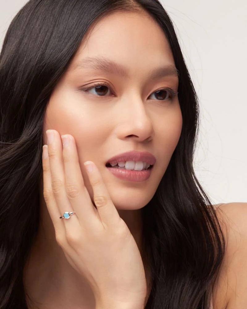 Davie Sterling Silver Band Ring In Aquamarine 4 Davie Sterling Silver Band Ring In Aquamarine - Image 2