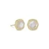 Davie Gold Stud Earrings In Ivory Mother-of-Pearl -Kendra Scott kendra scott davie stud earring gold ivory mother of pearl 00 lg