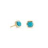Davie 18k Gold Vermeil Stud Earrings In Turquoise -Kendra Scott kendra scott davie stud earrings 18k gold vermeil blue turquoise 00 lg