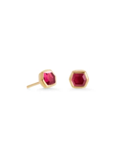 Davie 18k Gold Vermeil Stud Earrings In Garnet