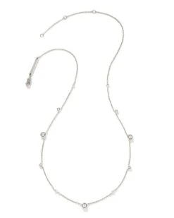 Davie Sterling Silver Trio Strand Necklace In White Sapphire