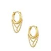 Davina 18k Yellow Gold Vermeil Huggie Earrings In White Diamond -Kendra Scott kendra scott davina huggie earring 18k yellow gold vermeil white diamond 01