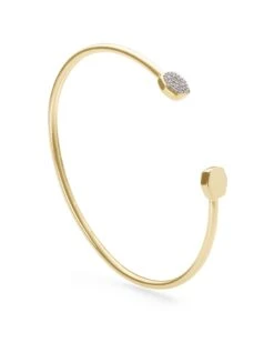 Davis 18k Gold Vermeil Cuff Bracelet In White Diamond -Kendra Scott kendra scott davis bracelet gold white diamond 01 lg