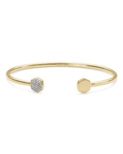 Davis 18k Gold Vermeil Cuff Bracelet In White Diamond -Kendra Scott kendra scott davis bracelet gold white diamond 02 lg