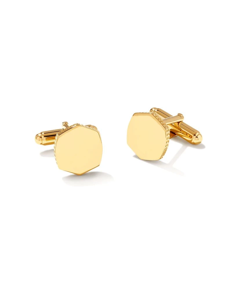Davis Cuff Links In 18k Gold Vermeil 3 Davis Cuff Links In 18k Gold Vermeil