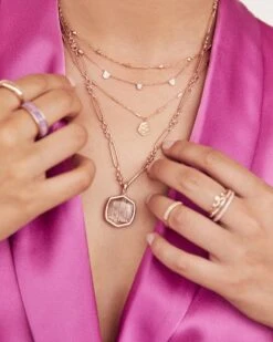 Shannon 14k White Gold Collar Necklace In White Diamond -Kendra Scott kendra scott davis necklace rose gold pink illusion 02 lg