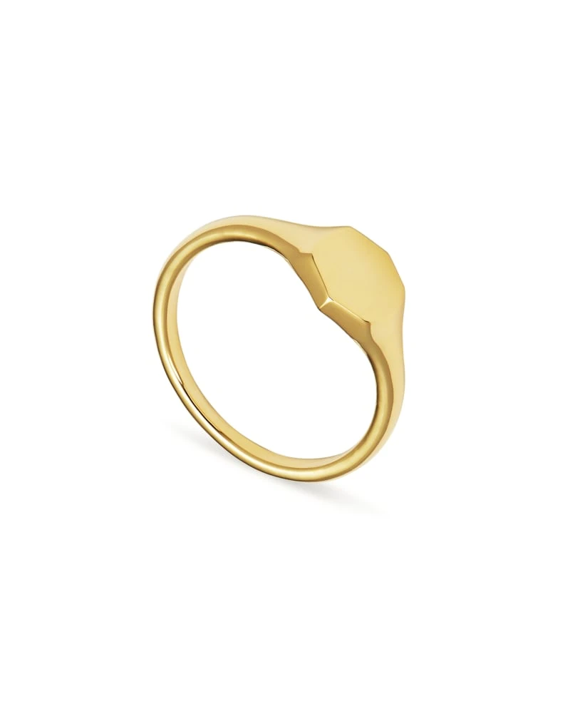 Davis Signet Ring In 18k Gold Vermeil 6 Davis Signet Ring In 18k Gold Vermeil - Image 4