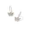 Delicate Butterfly Sterling Silver Huggie Earrings In White Sapphire -Kendra Scott kendra scott delicate butterfly huggie earrings sterling silver white sapphire 00