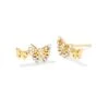 Delicate Butterfly 18k Gold Vermeil Stud Earrings In White Sapphire -Kendra Scott kendra scott delicate butterfly stud earrings 18k gold vermeil white sapphire 00