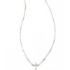 Delicate Cross Pendant Necklace In 14k White Gold