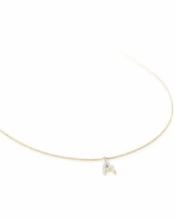 Diamond Letter A Pendant Necklace In 14k Yellow Gold