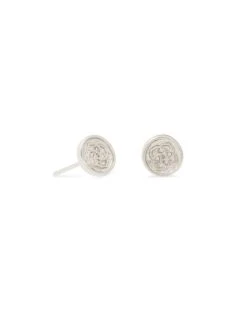 Dira Coin Stud Earrings In Silver