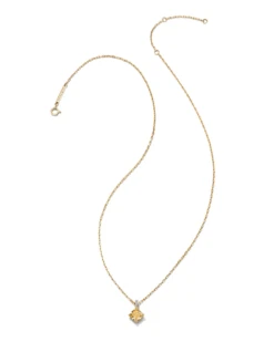 20th Anniversary Dira 14k Yellow Gold Cushion Cut Pendant Necklace In Yellow Lab Grown Diamond -Kendra Scott kendra scott dira cushion cut pendant necklace 14k yellow gold yellow lab diamond 01