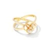 Dira Stone Gold Double Band Ring In Ivory Mix -Kendra Scott kendra scott dira stone double band ring gold ivory mix 00