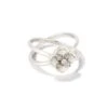 Dira Stone Silver Double Band Ring In Ivory Mix -Kendra Scott kendra scott dira stone double band ring rhodium ivory mix white cz 00